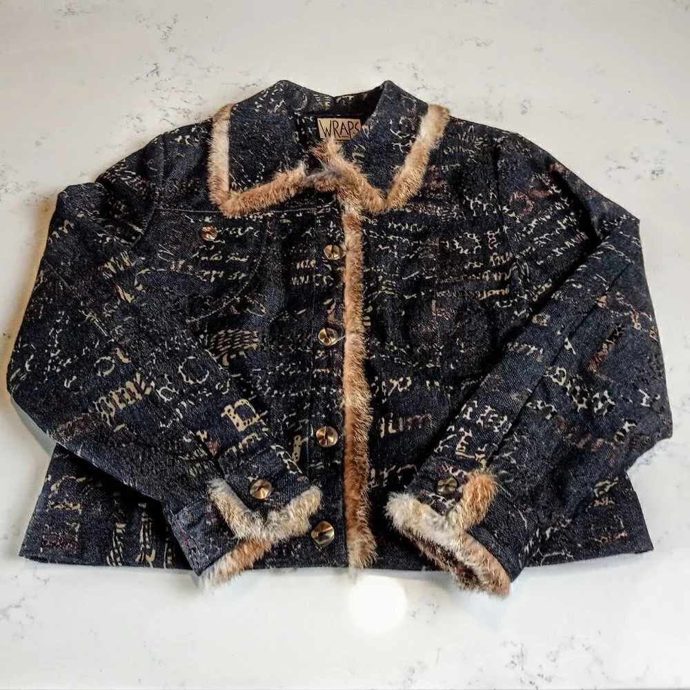 Wraps by Canvasbacks Rabbit Trim Print Jacket